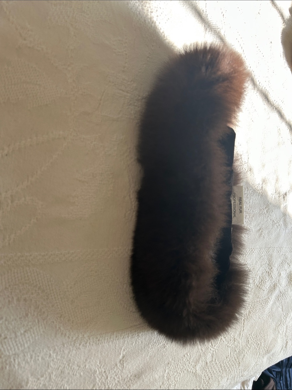 Dark Brown Fur Collar Scarf